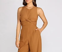 Twist Front Tie Back Jumpsuit
