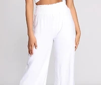 Day At The Hamptons Smocked Linen Pants