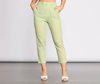 Take A Cue Tapered Eyelet Pants