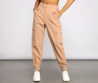 Basic And Chic Twill Cargo Joggers