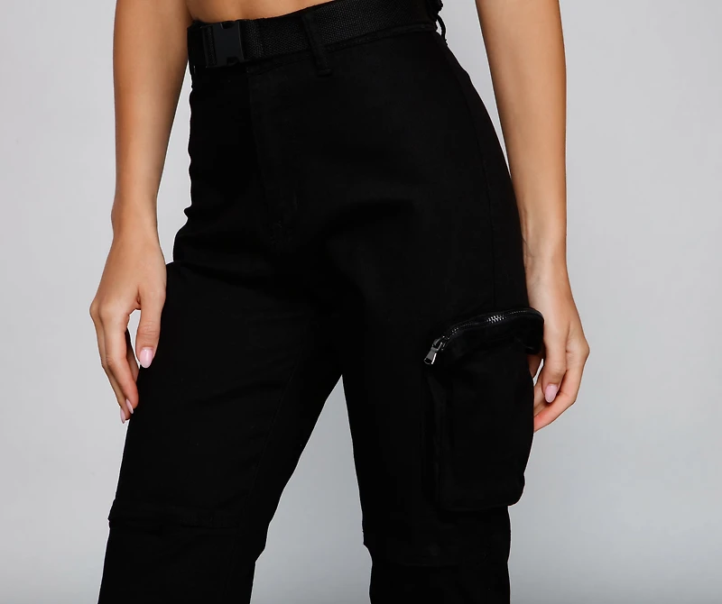Edgy-Chic Cargo Utility Pants