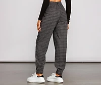 Keeping It Classy High Rise Plaid Jogger