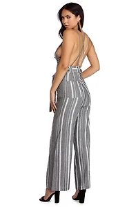 Striped For Success Jumpsuit