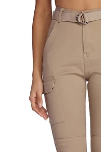 Belted Skinny Cargo Pants