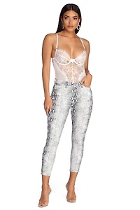 Skinny Snake Print Pants