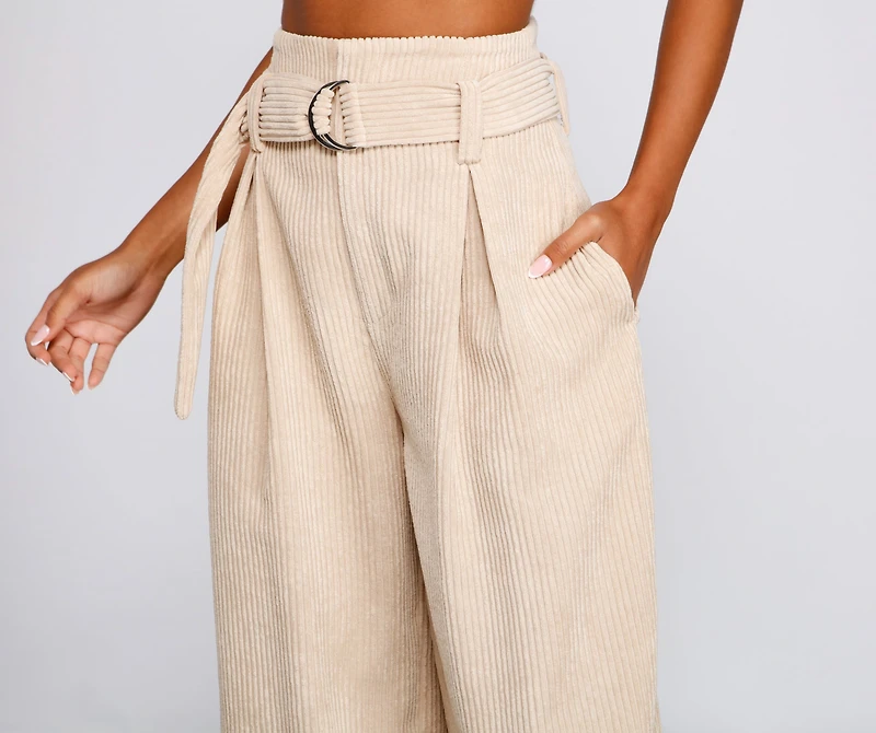 High Waist Flared Corduroy Pants