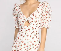 Eyelet Detail Floral Romper