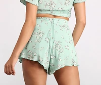 High Waist Wide-Leg Shorts