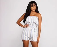 Sweeter Stripes Strapless Romper