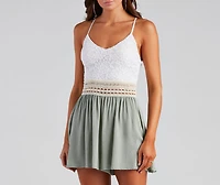 Meet My Gauze And Crochet Romper