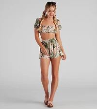 On Vacay Tropical Tiered Shorts