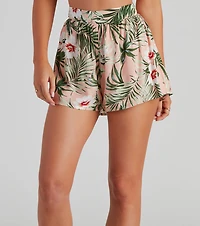 On Vacay Tropical Tiered Shorts