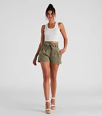 Press Pause Paper Bag Woven Shorts