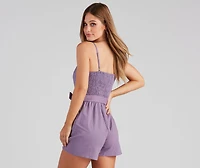 Perfect Day Sleeveless Linen Romper
