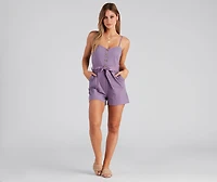 Perfect Day Sleeveless Linen Romper