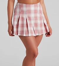 Plaid On Babe Pleated Skort