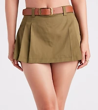 Trendy Style Belted Twill Skort