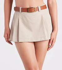 Trendy Style Belted Twill Skort