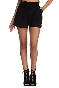 Lovely Linen Paper Bag Shorts