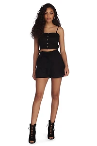 Lovely Linen Paper Bag Shorts
