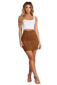Go With The Faux Suede Mini Skirt