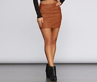Say What Faux Leather Mini Skirt