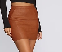 Say What Faux Leather Mini Skirt
