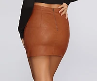 Say What Faux Leather Mini Skirt