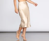 Minimalist Satin Midi Skirt