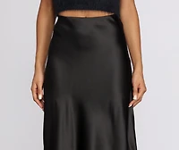 Minimalist Satin Midi Skirt
