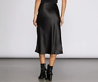 Minimalist Satin Midi Skirt