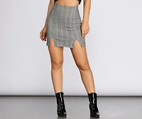 Posh Plaid Mini Skirt