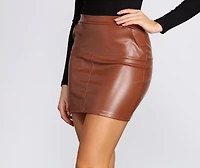 Oh So Fab Faux Leather Mini Skirt