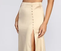 Buy Me A Drink Satin Midi Skirt