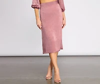 First Impression Satin Midi Skirt