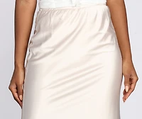 Make Your Move Satin Flare Midi Skirt