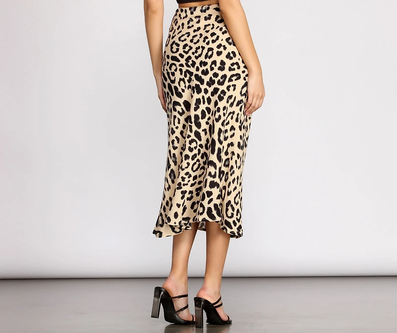 Feline Fierce Flared Midi Skirt
