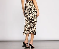 Feline Fierce Flared Midi Skirt