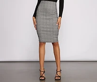 Preppy Plaid High Waist Midi Skirt