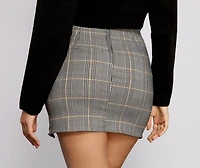 Pretty Plaid Woven Mini Skirt