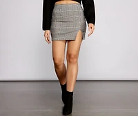Pretty Plaid Woven Mini Skirt