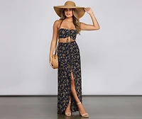 Ditsy Floral Ruffled Maxi Skirt
