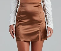 Alluringly Chic Satin Mini Skirt