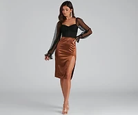 Smooth Like Satin Midi Skirt
