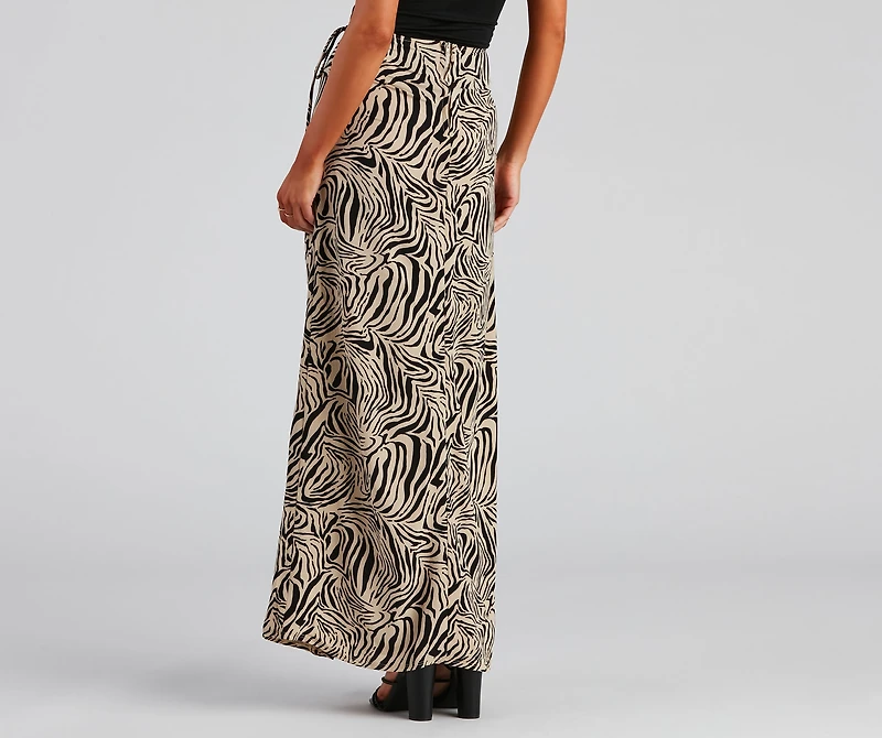 Wild And Chic Zebra Maxi Skirt