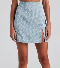 Daydream With Me Satin Floral Skirt