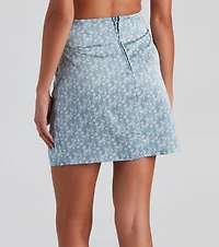 Daydream With Me Satin Floral Skirt