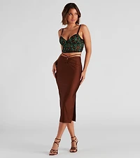Major It-Girl Satin Midi Skirt