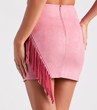 Cowgirl-Chic Fringe Mini Skirt