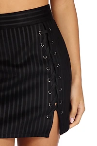 Lace It Up Mini Skirt